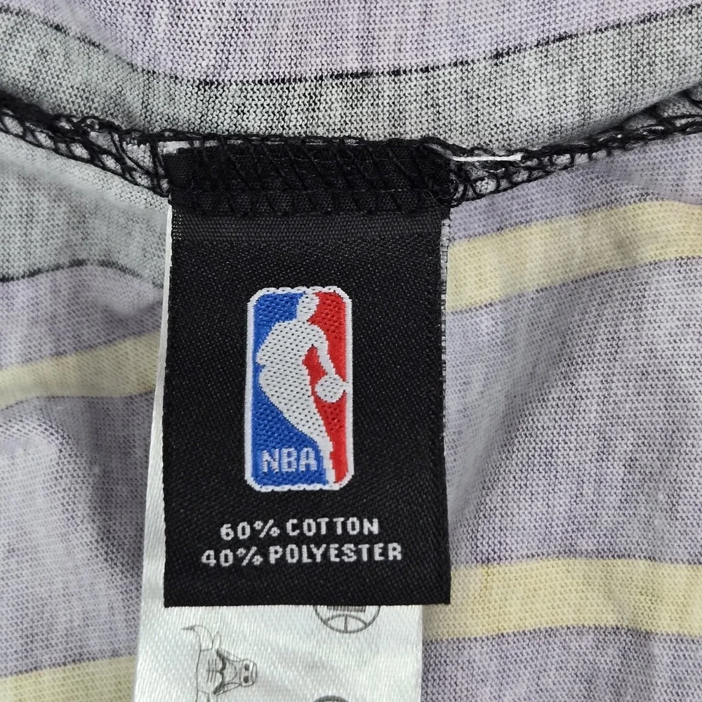 Los Angeles Lakers Men Shirt XL Purple Striped‎ Ringer LeBron James 23 Logo